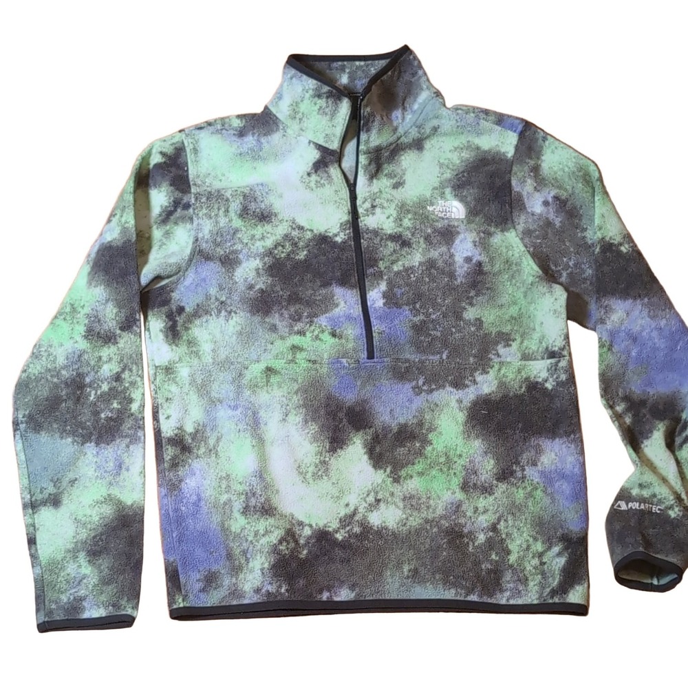 The North Face Polartec 1/4 Zip Fleece‎ Pullover Men's M Green Purple Black